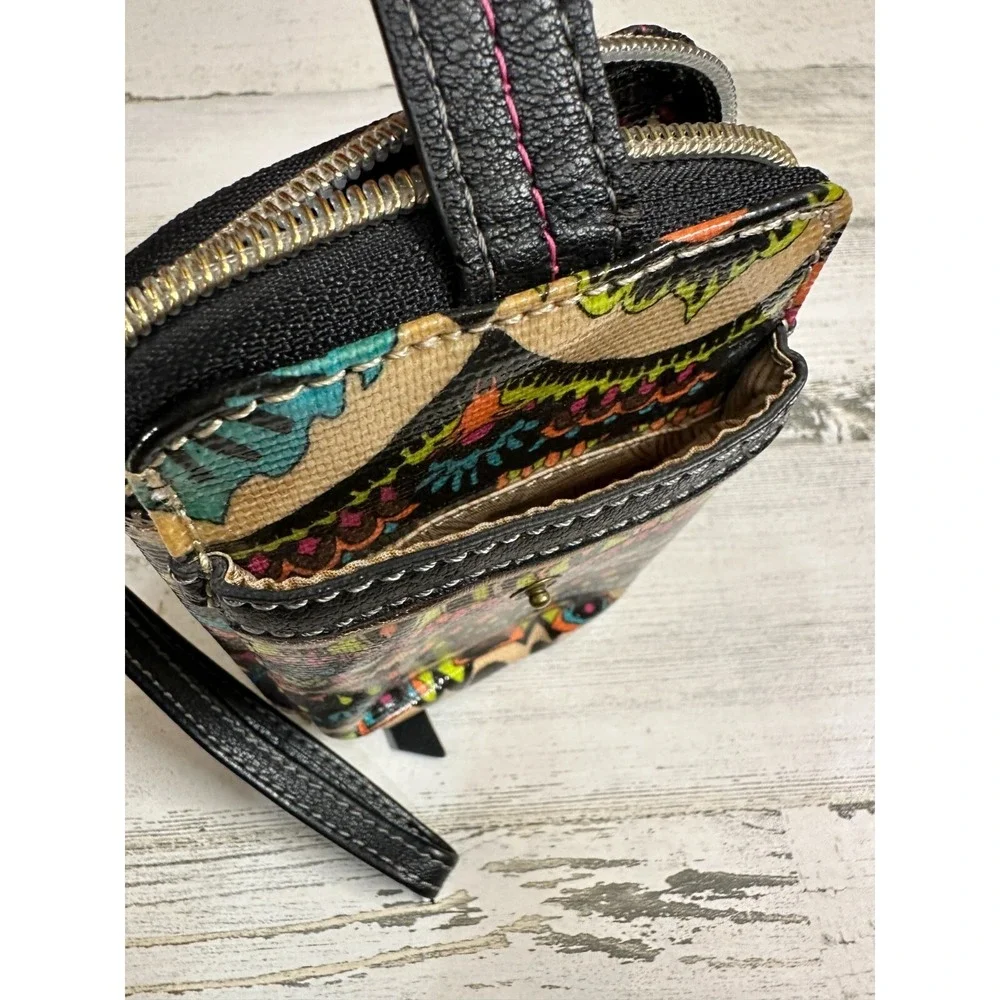 Sakroots Zip Around Wristlet‎ Wallet Cardholder Abstract Tribal Colorful Aztec